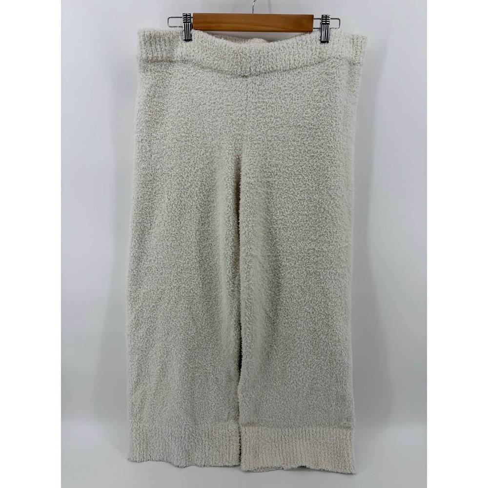 Tranquil & True Cream Fuzzy Plush Wide Leg Pants, Women's Size XL, Pre-Owned